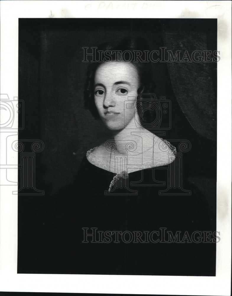 1985 Press Photo Restored Artwork Portrait of a Woman by Jeptha H Wade - Historic Images