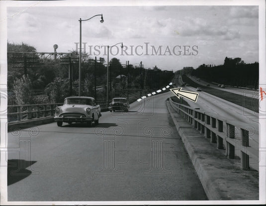 1956 Press Photo Eddy Rd Ramp Bridge - cva81457 - Historic Images