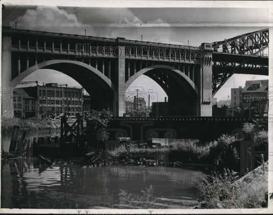 1941 Press Photo Part of B&O RR bridge fitting into river channel - cva81966-Historic Images