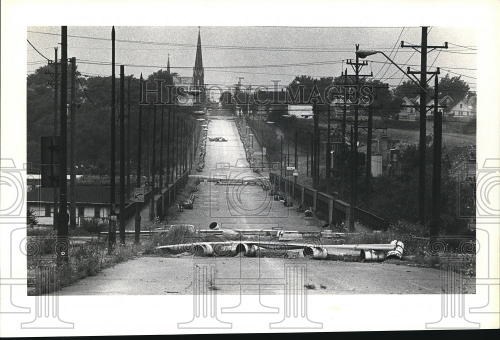 1980 Press Photo Clark Ave. Bridge looking west from W 3rd - Historic Images