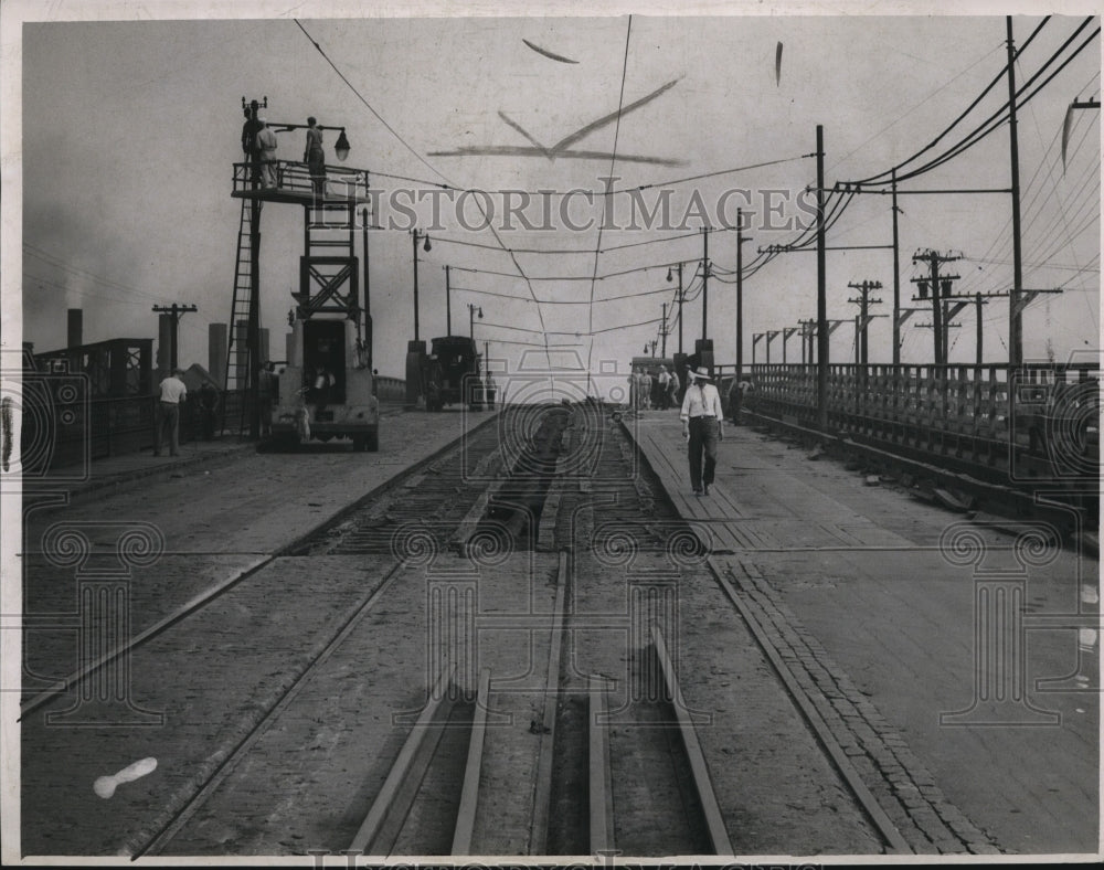 1947 Press Photo E-152-Bridge Closed for Repairs - cva82047 - Historic Images