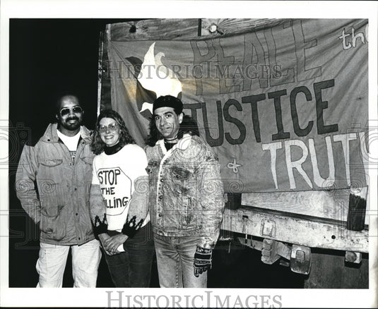 1988 Press Photo Ike Downs, Linda Mast & Gary Edmond, going to Nicaragua - Historic Images