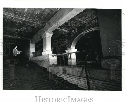 1985 Press Photo Under the Detroit Superior bridge where the street cars ran - Historic Images