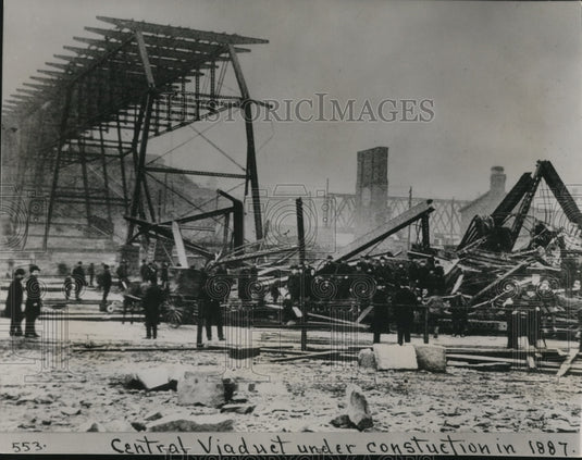 1963 Press Photo The construction of the Central Viaduct - cva82403 - Historic Images