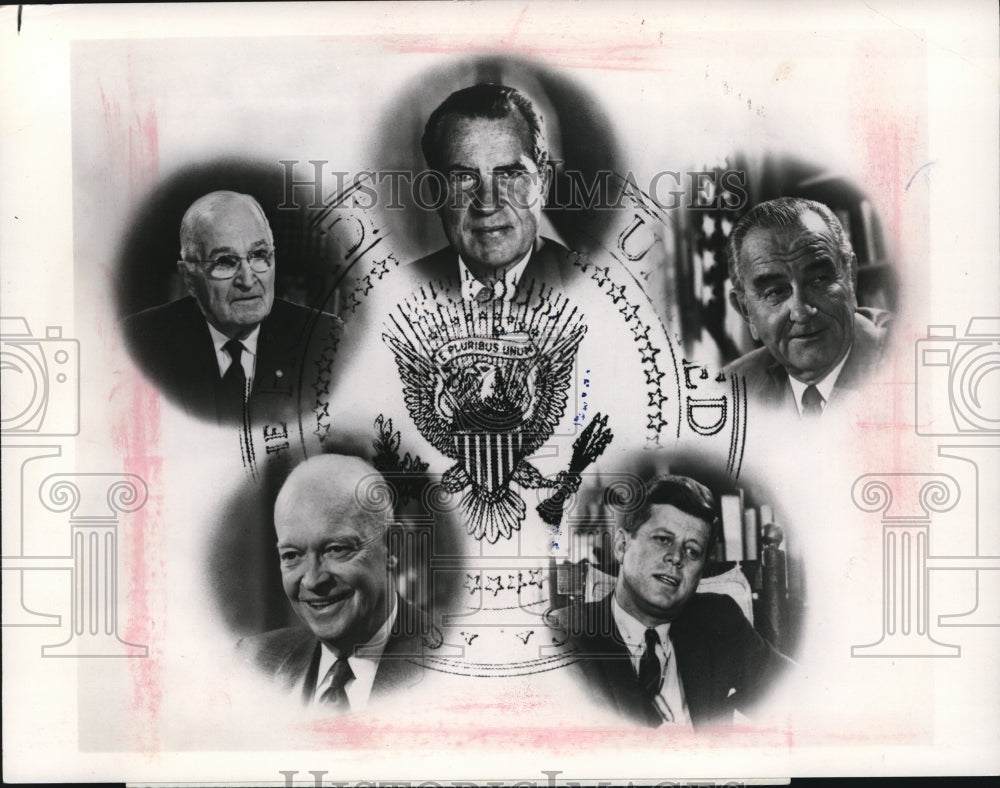 1973 Truman, Eisenhower, Kennedy, Johnson and Nixon  - Historic Images