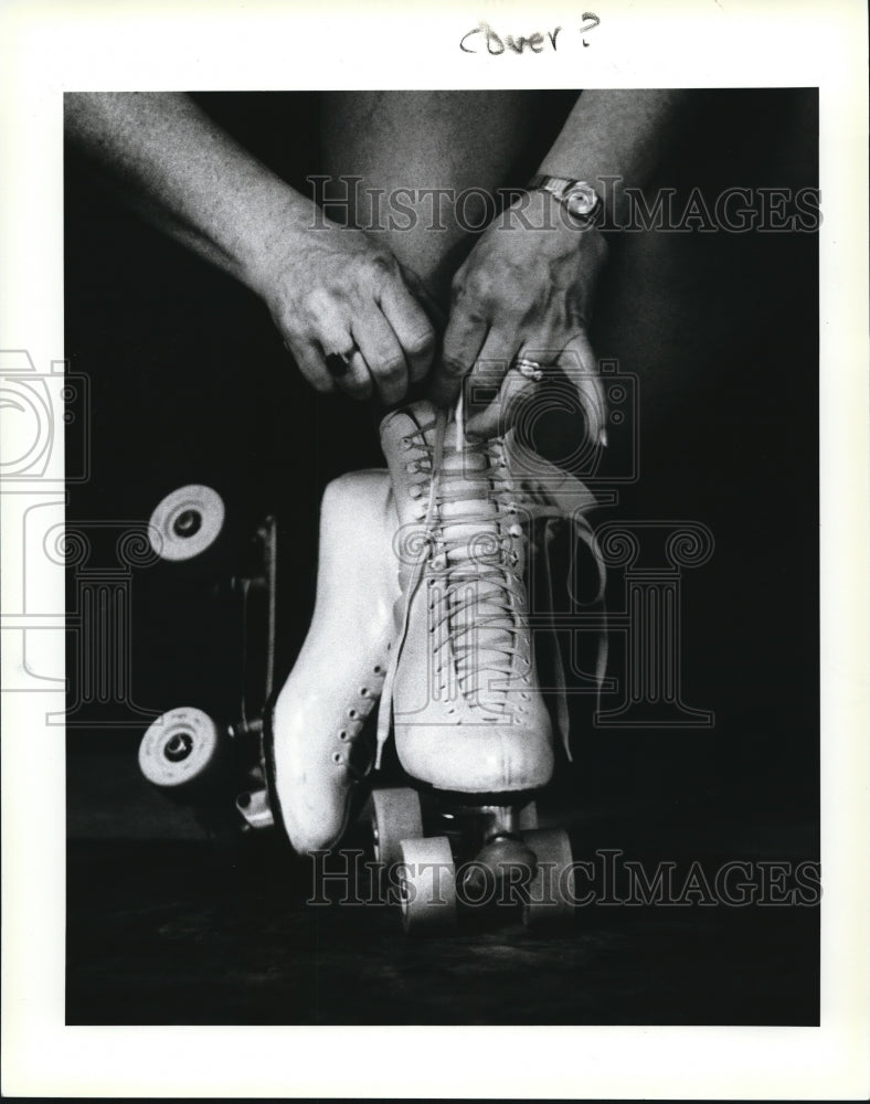 1987 Press Photo Jay Regan session at Skateland in Brookpark - Historic Images