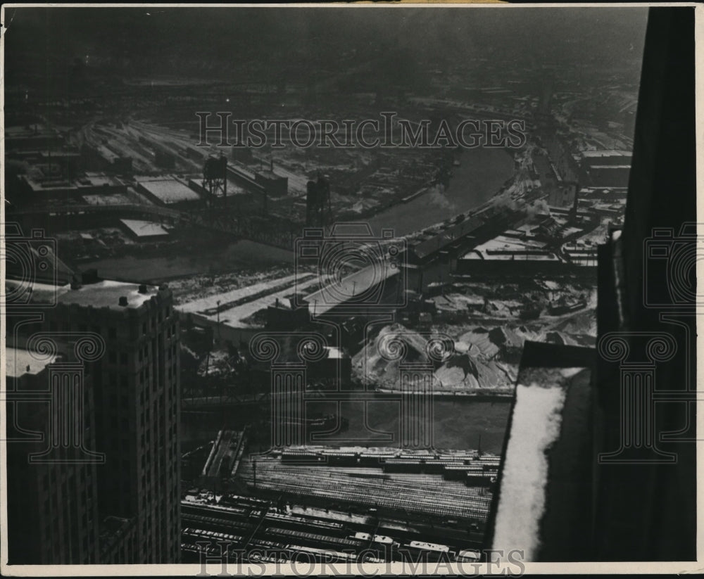 1930 Cleveland aerial view from 30th floor, Terminal Tower - Historic Images