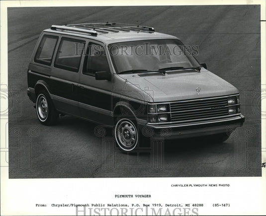 1985 Press Photo 1985 Plymouth Voyager Van. - Historic Images