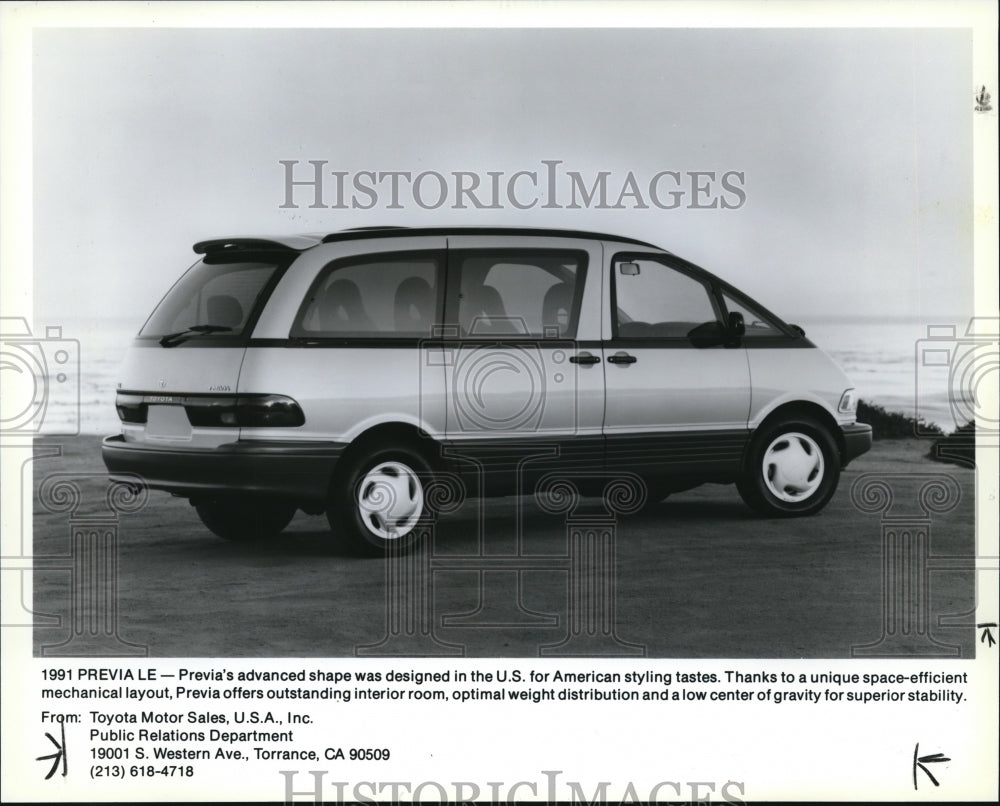 1991 Press Photo Previa&#39;s advanced shape designed in US for American tastes - Historic Images