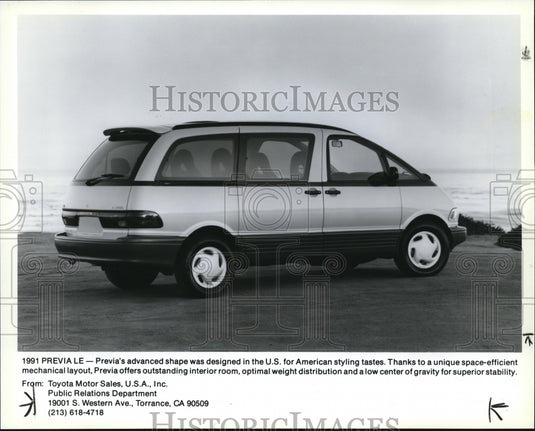 1991 Press Photo Previa's advanced shape designed in US for American tastes - Historic Images