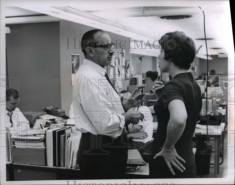 1965 Ted Princiotto &amp; Aty Zolita at Interior PD Bldg Election Night - Historic Images