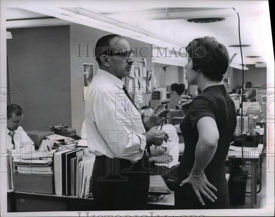 1965 Ted Princiotto & Aty Zolita at Interior PD Bldg Election Night - Historic Images