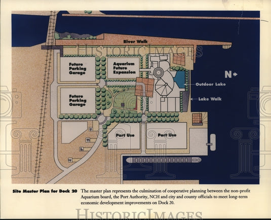 1993 Press Photo The Site Master Plan for the Aquarium Future Expansion- Historic Images