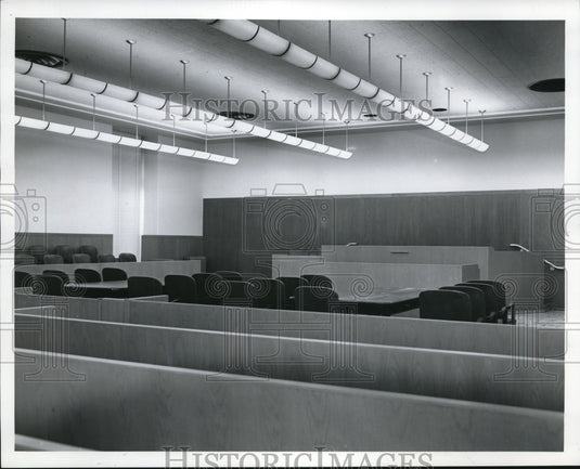 1956 Press Photo The New U.S. Courtroom in Federal Building - cva85252 - Historic Images