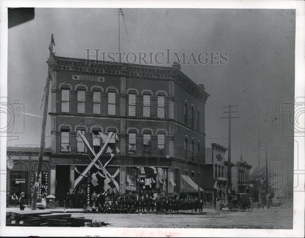 1960 Press Photo Reid Block SW corner, originally owned by Isaac Reid - Historic Images