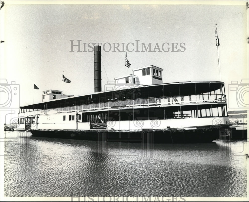 1986 Press Photo The  G. A. Boeckling Oldest Side-Wheel Paddleboat at Great Lake - Historic Images