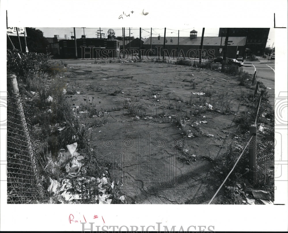 1991 Press Photo The site of the proposed W. 25th St. Rapid Transit Station - Historic Images