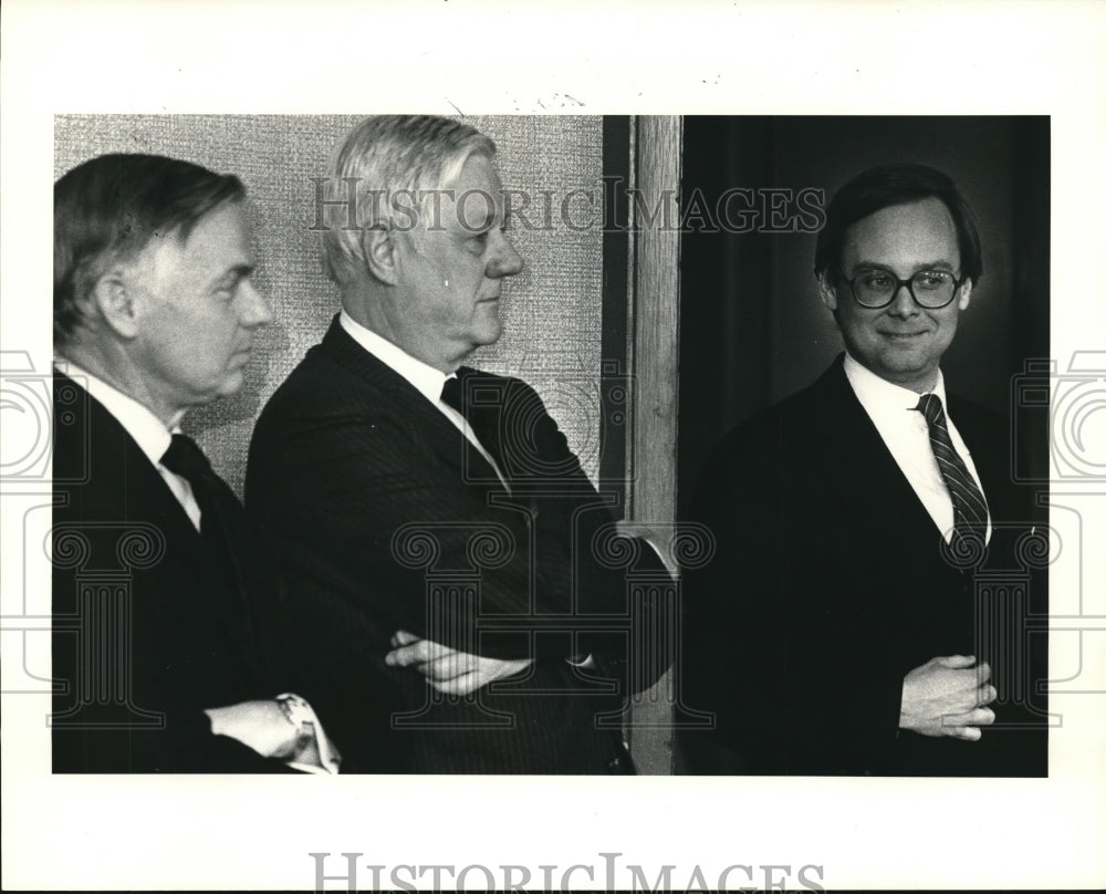 1985 Press Photo Tom Vail, Jim Garnert and Bruce Sanford. - Historic Images