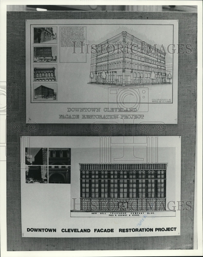 1987 Press Photo The Cleveland Facade restoration project - Historic Images