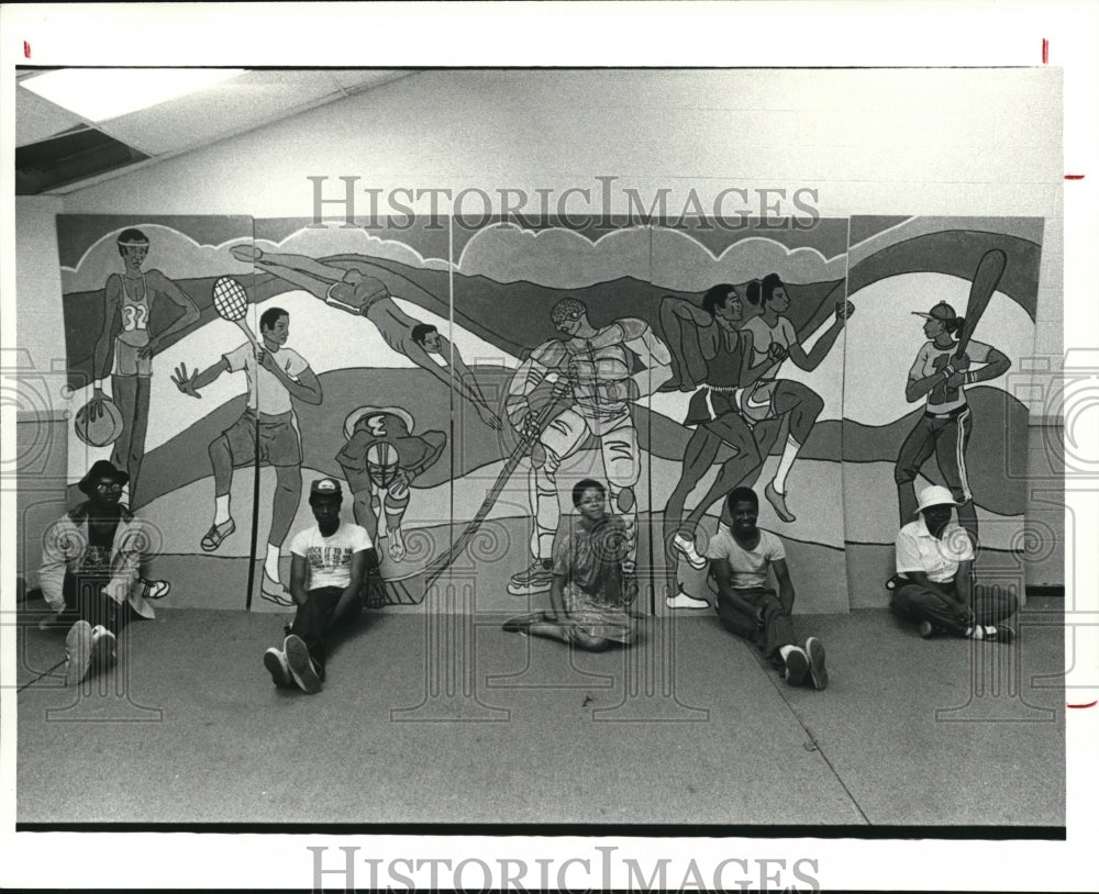 1980 Press Photo Wilson, Terrell, Pruitt, Butler and Stewart at the Health Cntr. - Historic Images