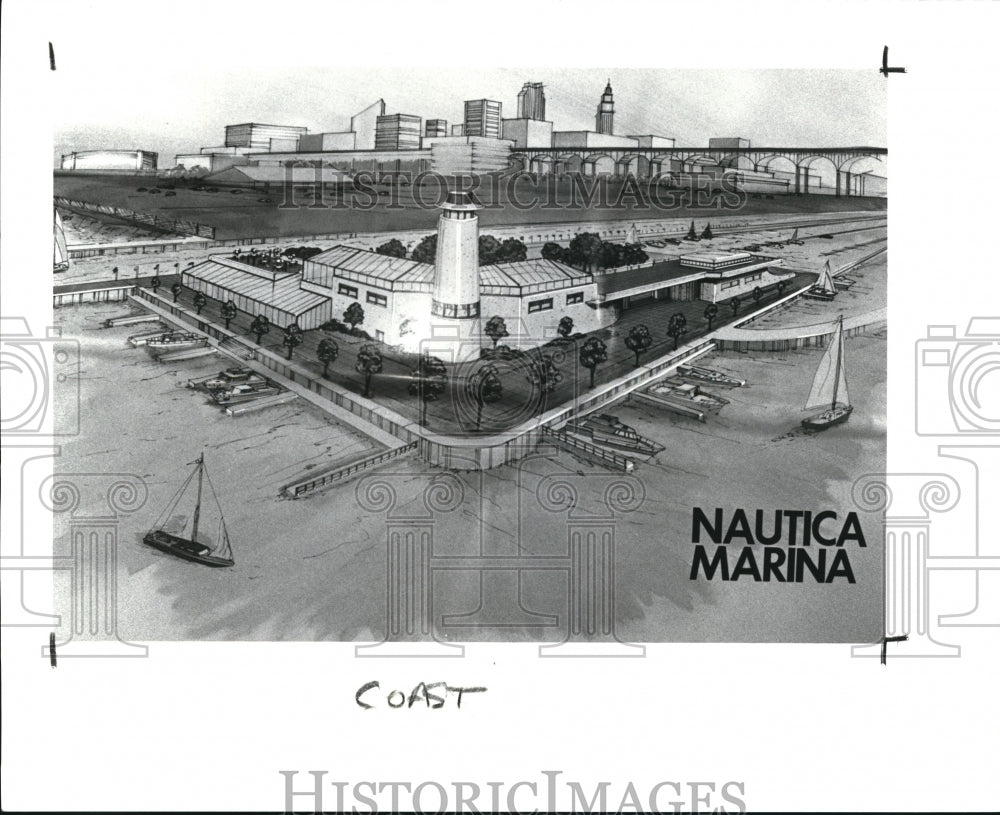 1989 Press Photo The Nautica Marina&#39;s blueprints - Historic Images