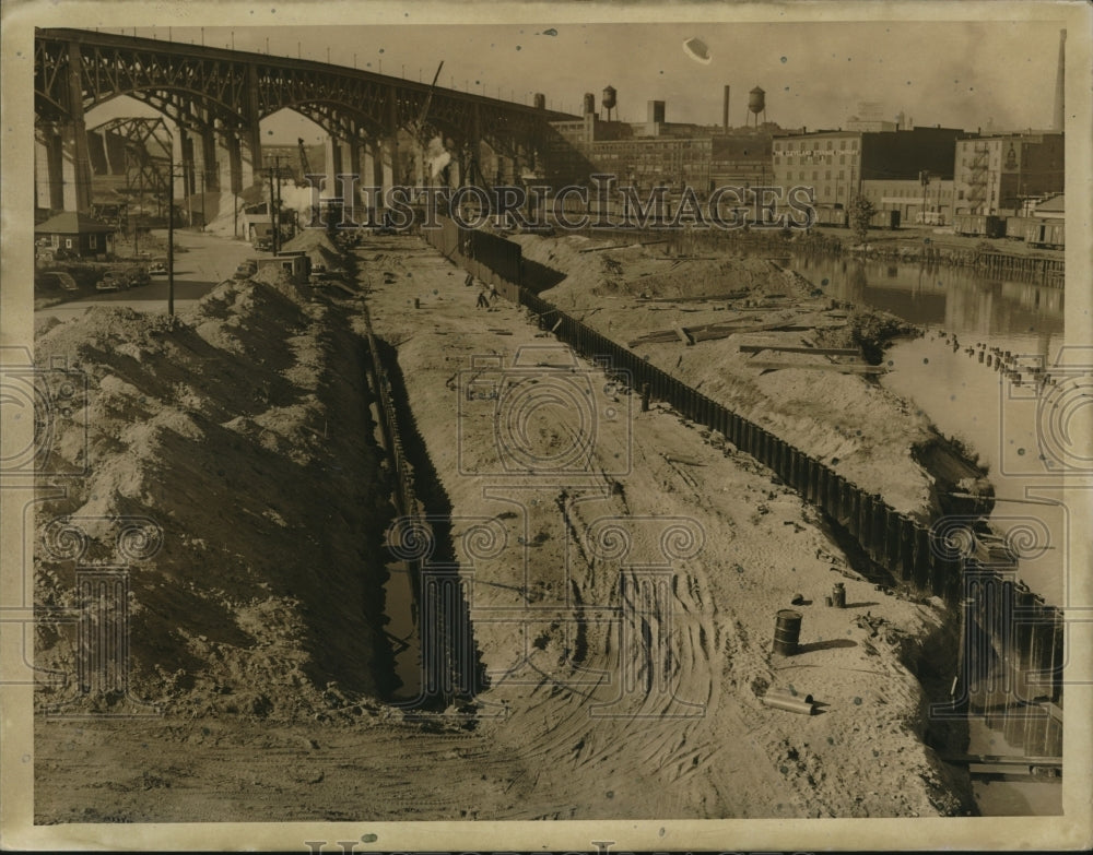 1939 The Straightening of the River Looking South from Eagle Ramp - Historic Images
