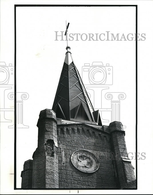 1986 Press Photo Damage at St. Peter's Church - Historic Images