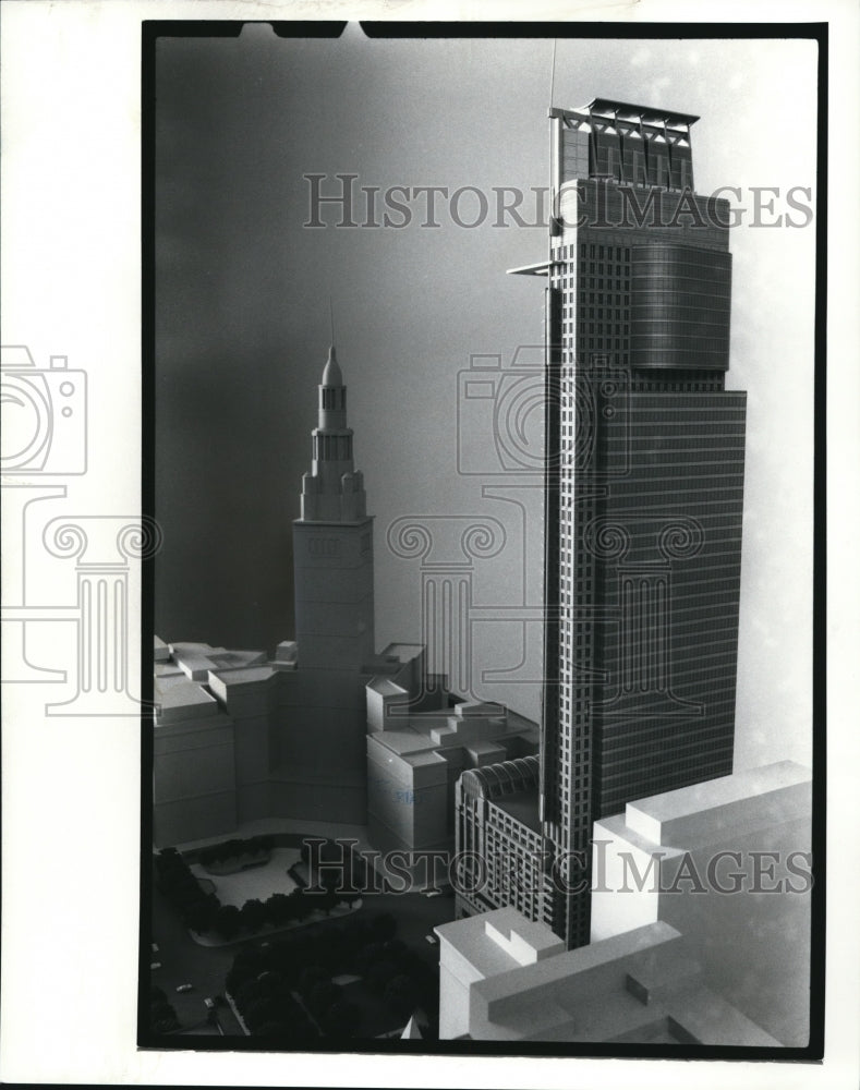 1988 Press Photo Northern view of the proposed JVJ Hyatt hotel/office complex - Historic Images