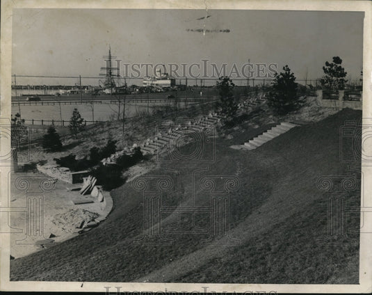 1938 Press Photo The Kirtland Park at the foot of E 40th and Lake Erie - Historic Images