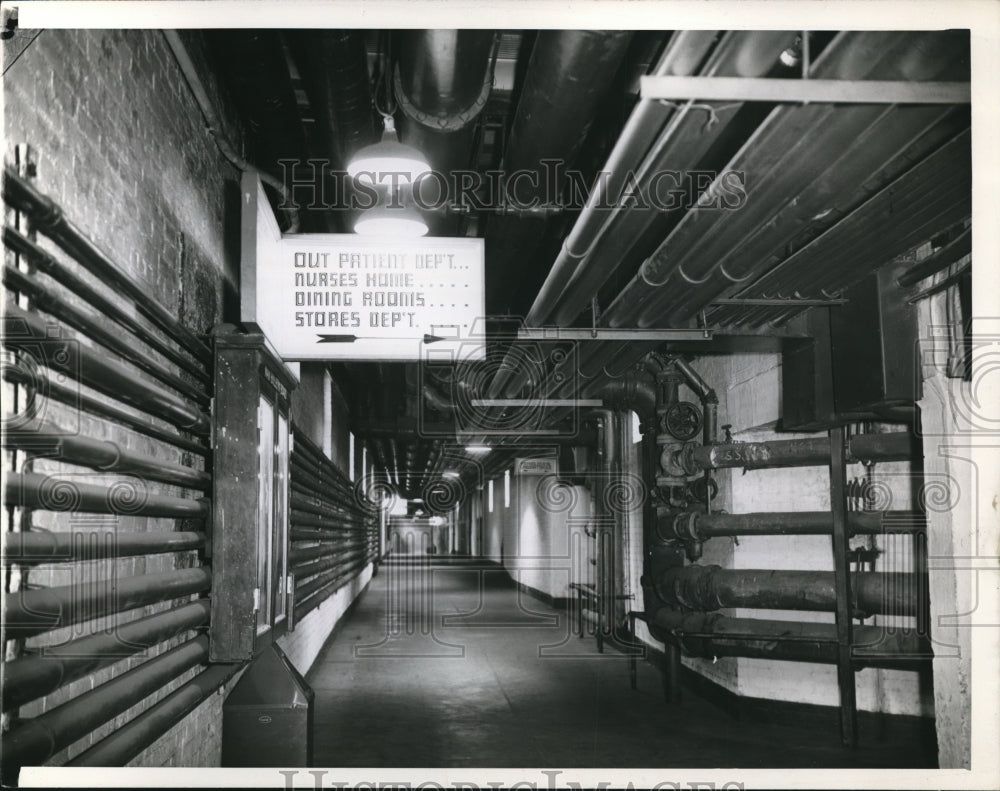 1945 Tunnel of the City Hospital.  - Historic Images