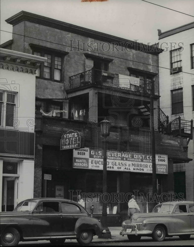 1953 Press Photo State Hotel at Euclid Avenue will be hit by court action - Historic Images