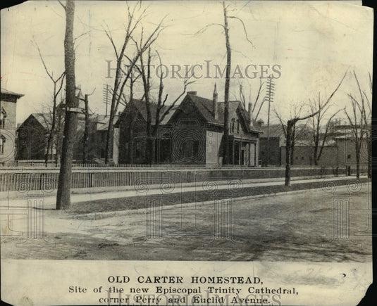 1921 Press Photo Site of the New Episcopal Trinity Cathedral on Perry and Euclid - Historic Images