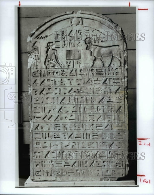 1996 Press Photo Stele of Amasis Kneeling before Apis - cva90704 - Historic Images