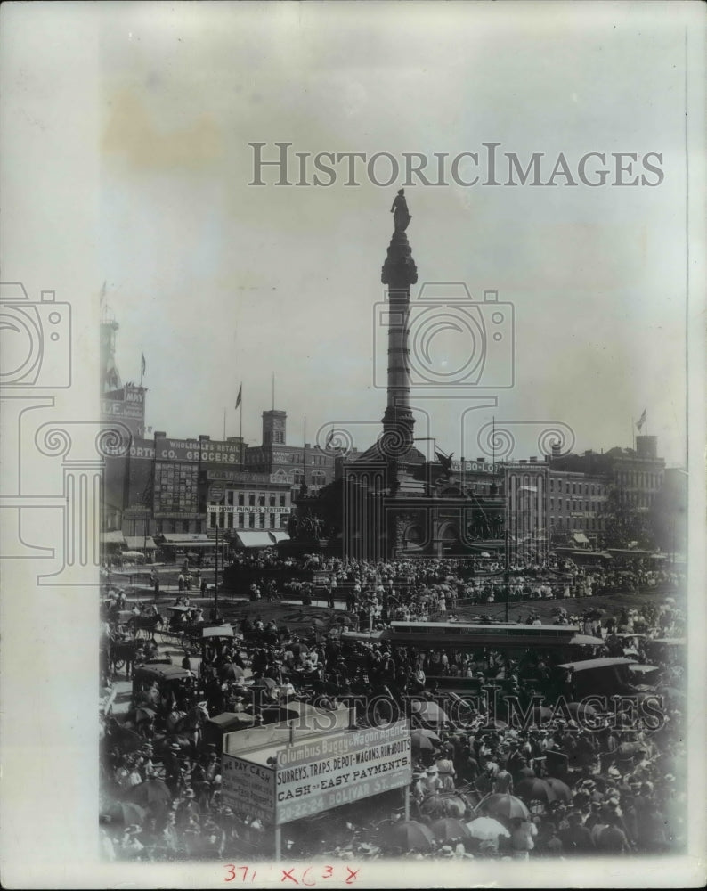 1963 Public Square and the Monument on July 4, 1894, Dedication Day - Historic Images