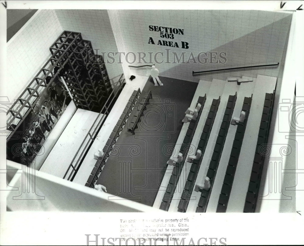 1988 Press Photo Proposed performance area inside the Rock &amp; Roll Hall of Fame - Historic Images