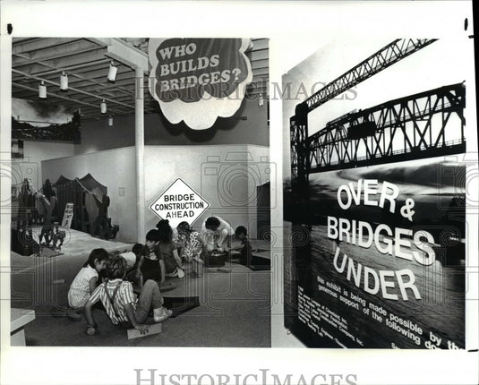 1987 Press Photo Cleveland Children's Museum, 10730 Euclid Ave; bridges - Historic Images