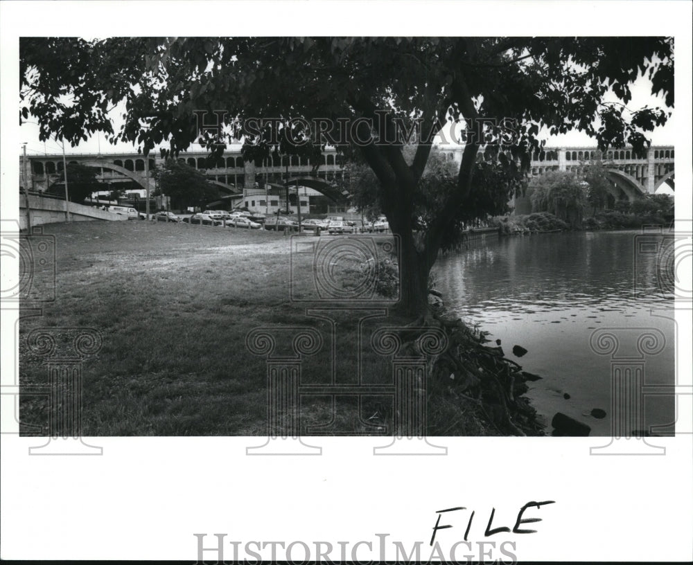 1989 Press Photo The Site of Proposed Stouffer&#39;s Restaurant at Settlers Landing - Historic Images