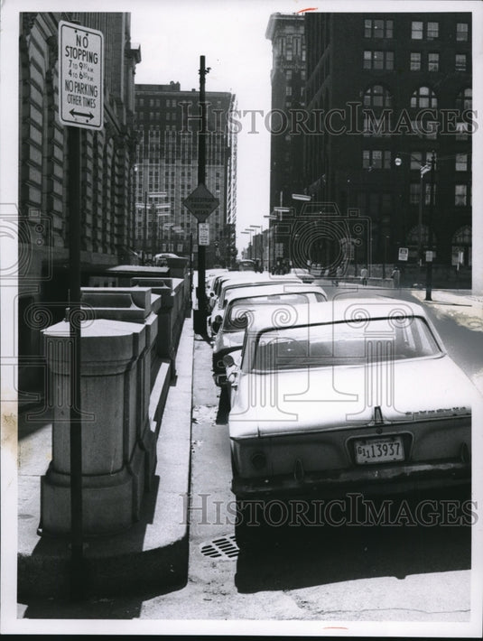 1966 Illegal Parked cars at Rockwell Ave. N.E.  - Historic Images