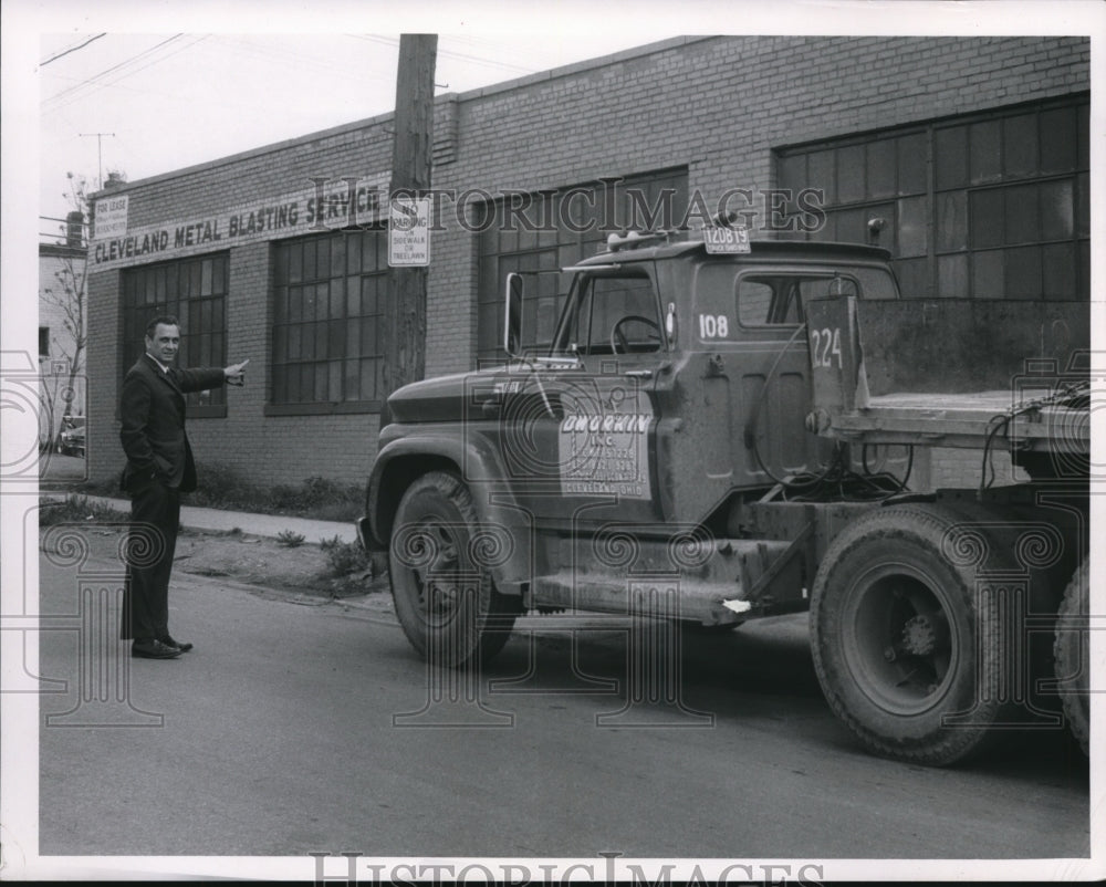 1966 Steel trucks park on treelawn at Aetna Rd, Ward 28  - Historic Images