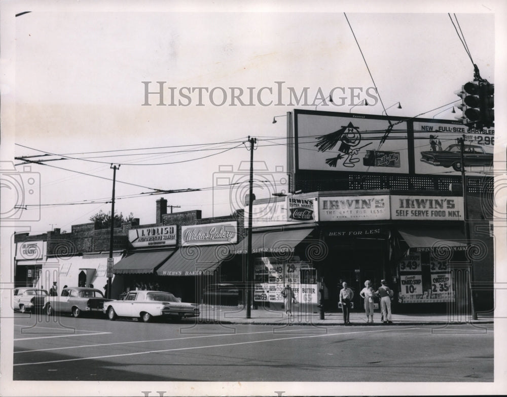 1961 Press Photo Arlington Ave NE east of Eddy Road, Irwin;s Self-Serve Market - Historic Images