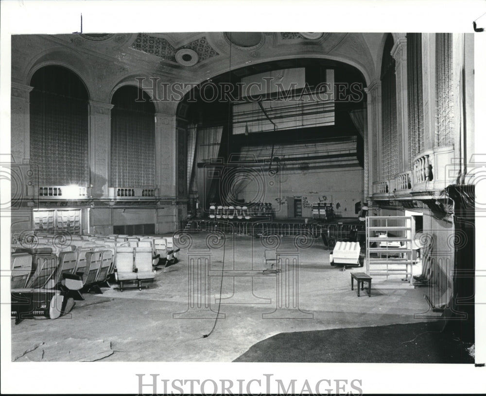 1987 Press Photo Allen Theater Building to be demolished for a Park - Historic Images