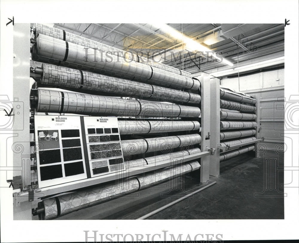 1985 Press Photo Floor covering department of the Builders Square in Wilson Mill - Historic Images