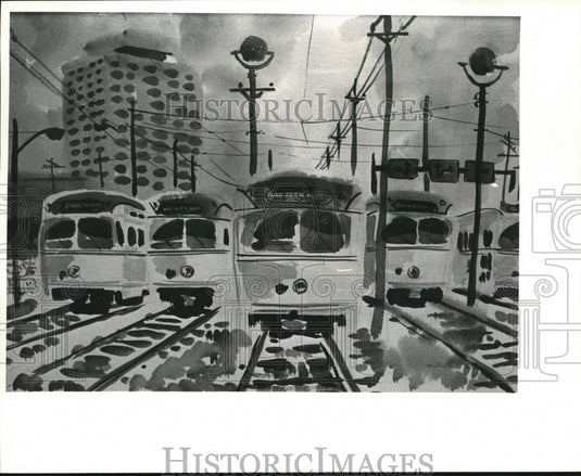 1981 Press Photo Ohio Water Color show by Women's City Club by Martin Lindsey - Historic Images