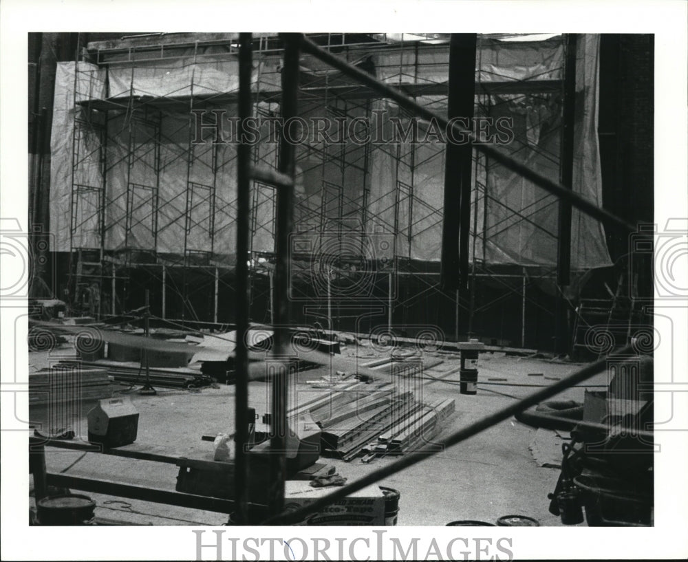 1989 Press Photo State Theater construction back stage - Historic Images