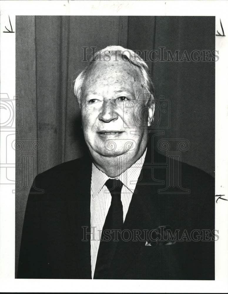 1986 Press Photo Edward Heath was the Speakeer at Stouffers Inn on the Square - Historic Images