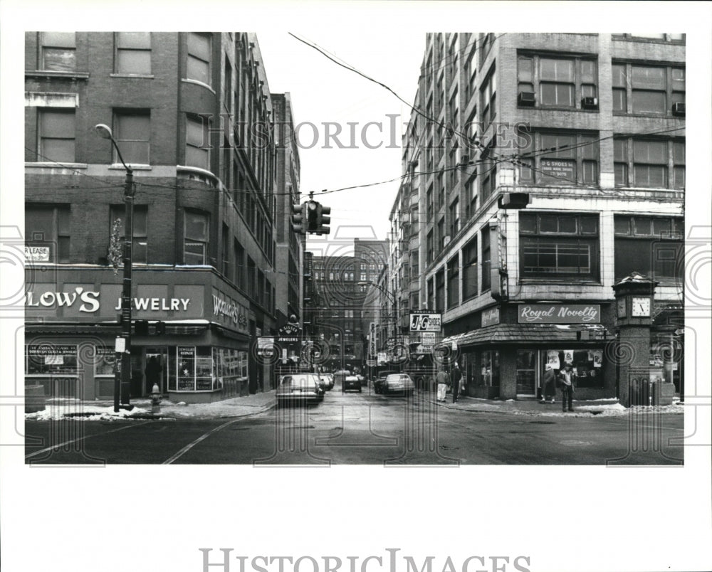 1990 Press Photo E4th St from Euclid looking South - cva94866 - Historic Images