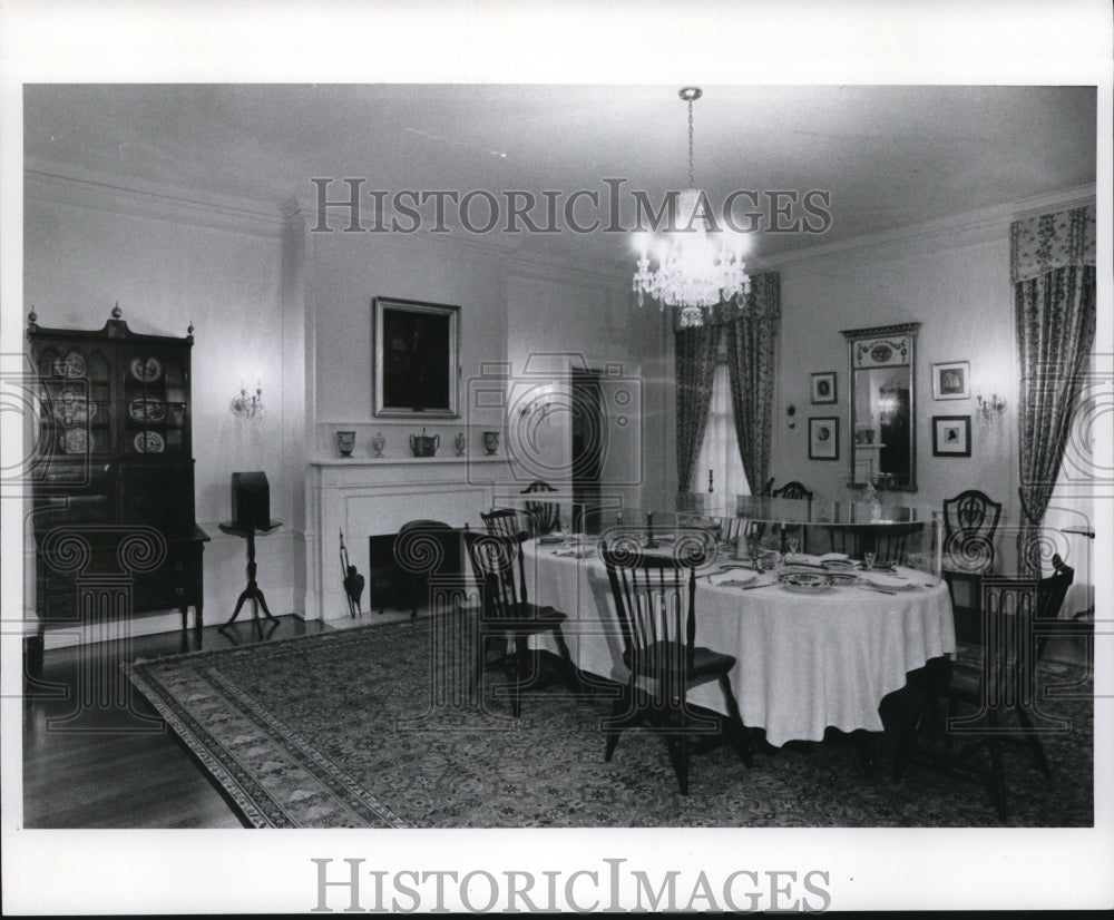 1983 Press Photo White Dining Room at Western Reserve Historical Society - Historic Images
