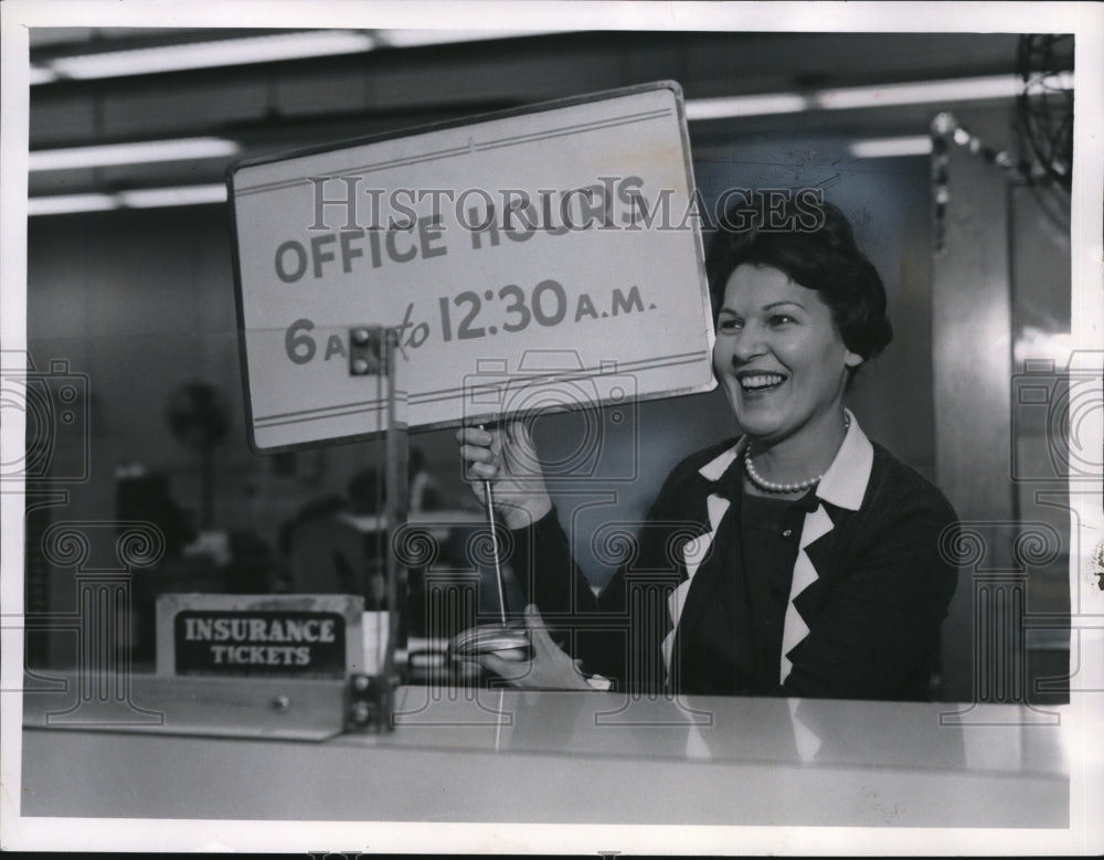 1960 Frances Reiter, Sales Representative at Terminal Ticket office - Historic Images