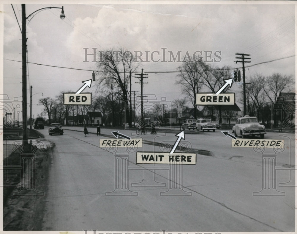 1953 Press Photo Junction of Berea Freeway &amp; River Drive looking west - Historic Images