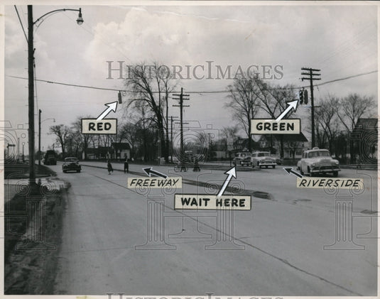 1953 Press Photo Junction of Berea Freeway & River Drive looking west - Historic Images